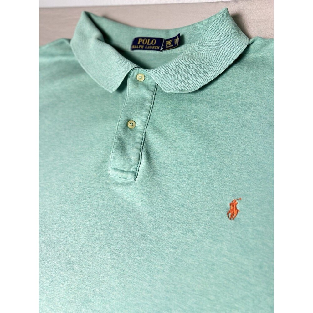 Polo Ralph Lauren Polo Shirt Men’s XXLT Mint Green Short Sleeve Big & Tall Y2K